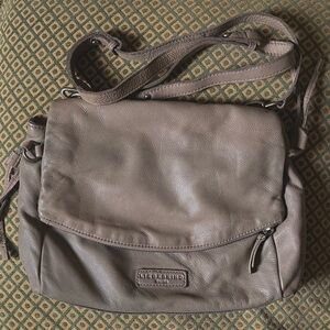 Liebeskind crossbody taupe grey leather bag